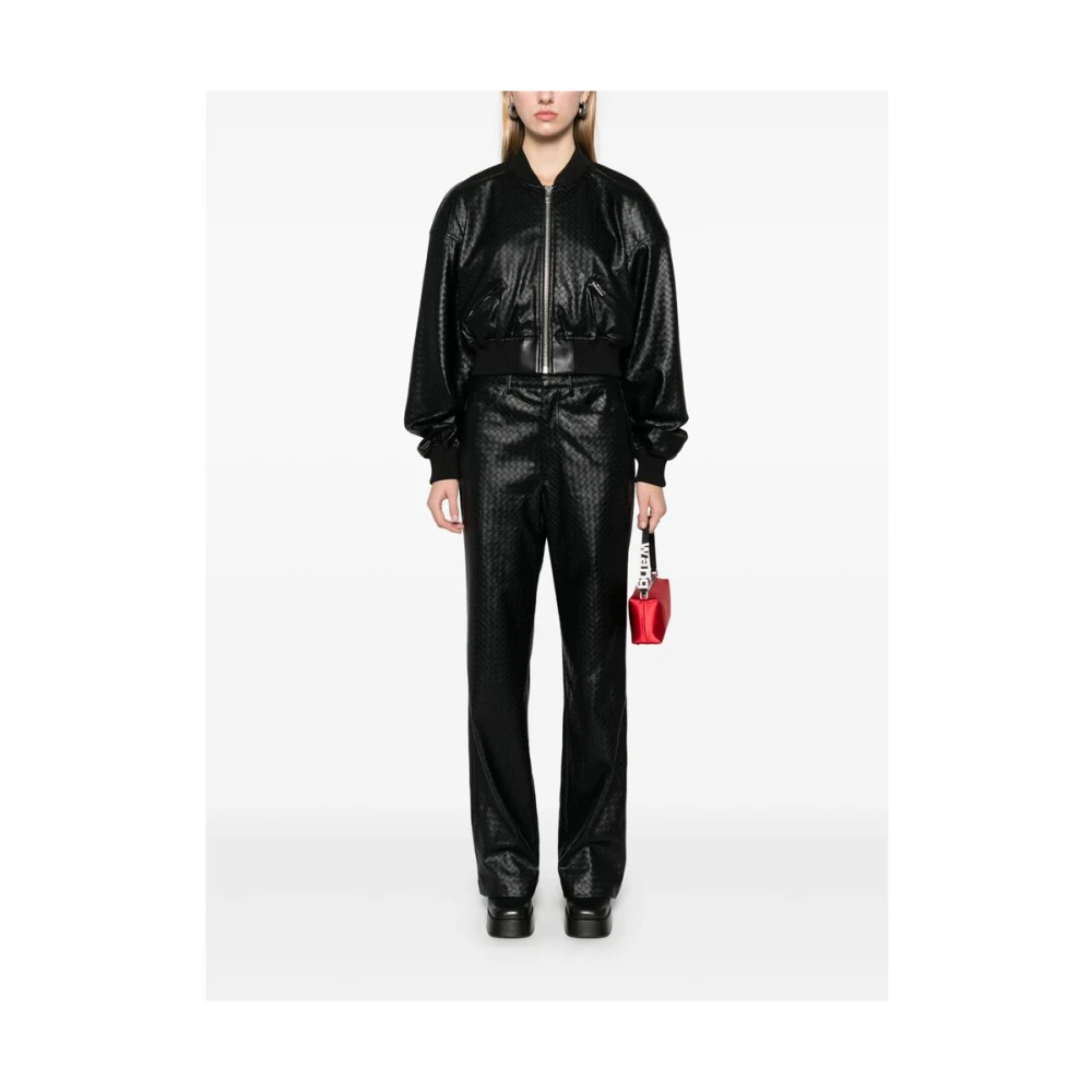 Rotate Birger Christensen Gevlochten Imitatieleren Jas Black Dames