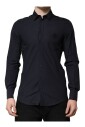 chemise-en-coton-bleu-fonce