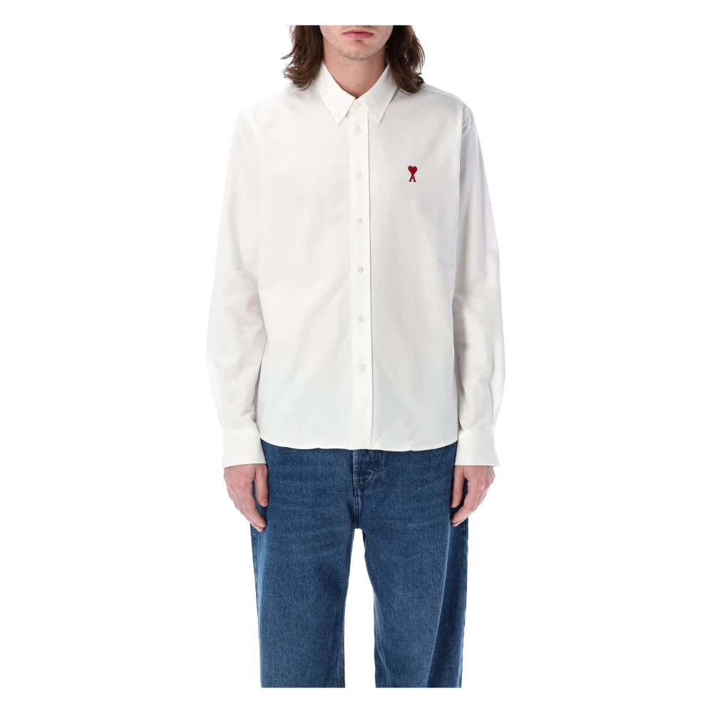 Ami Paris Men's White Adc L/S Shirt