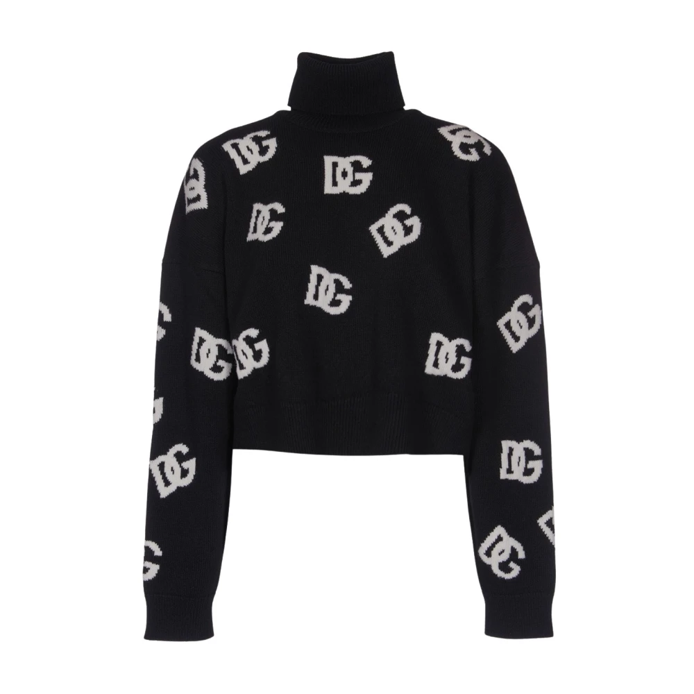 Dolce & Gabbana Turtleneck gebreide kleding van zuivere wol Black Dames