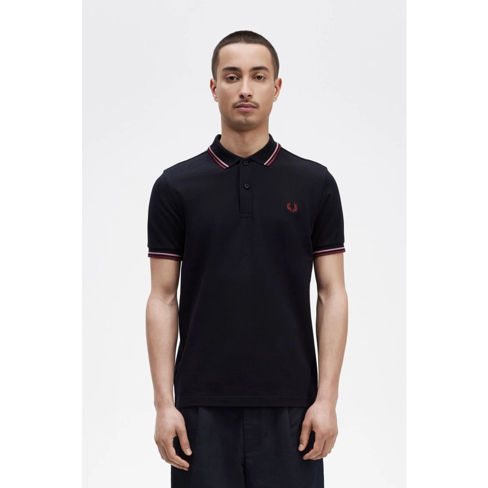 Fred Perry Slim Fit Twin Tipped Polo Navy Blue Heren