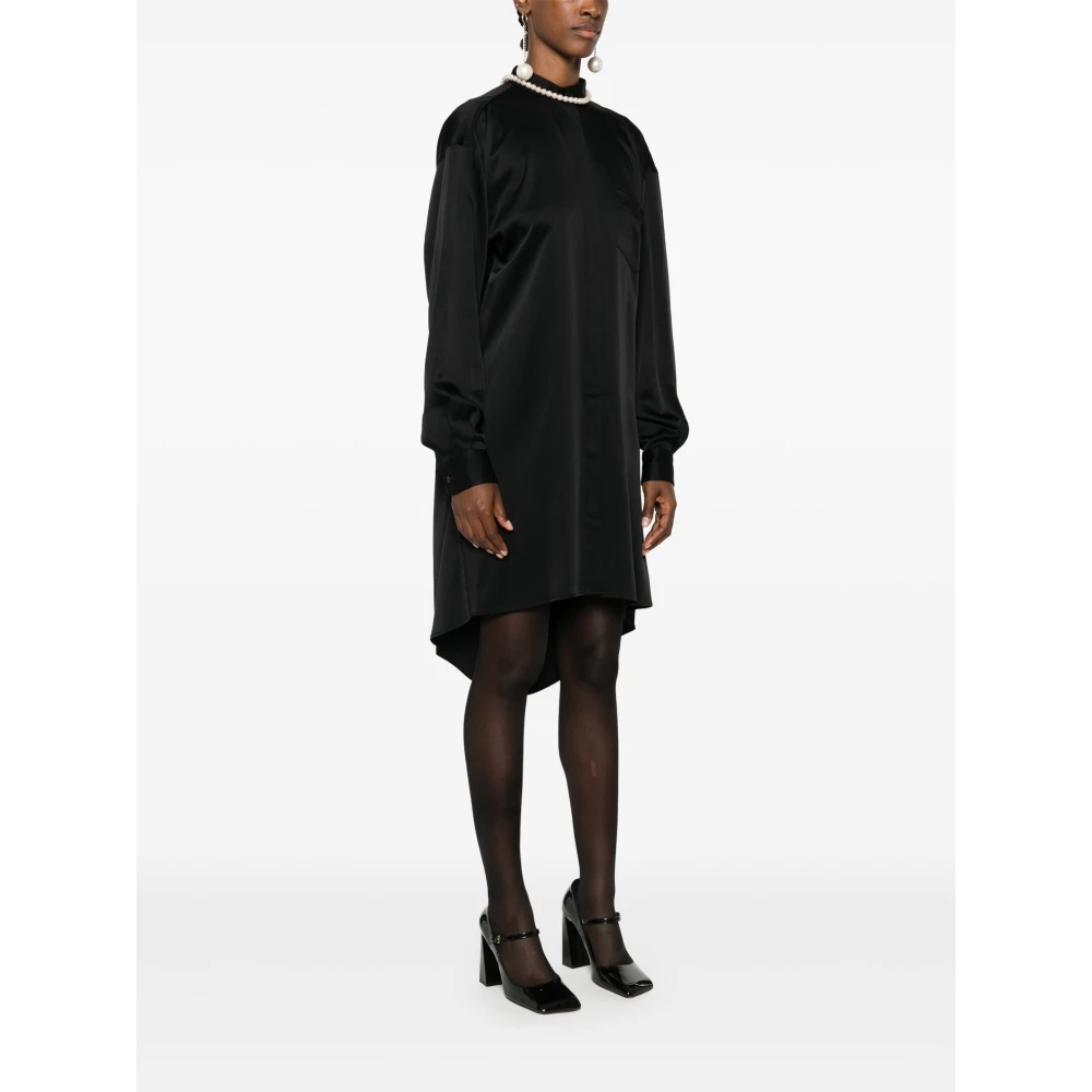 Moschino Zwart Satijn Enverse Satin Top Black Dames