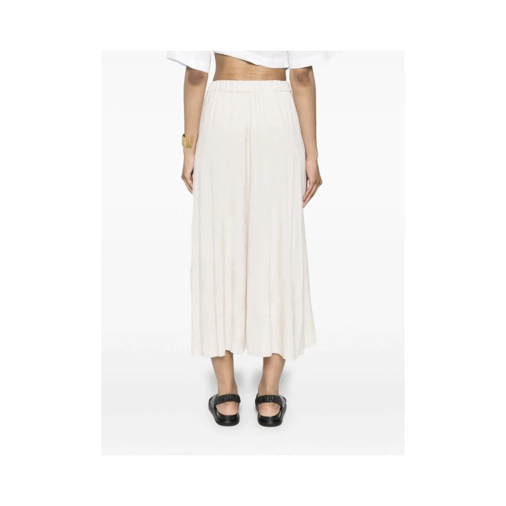 Forte Fluwelen Midi Rok met Voor Split Beige Dames
