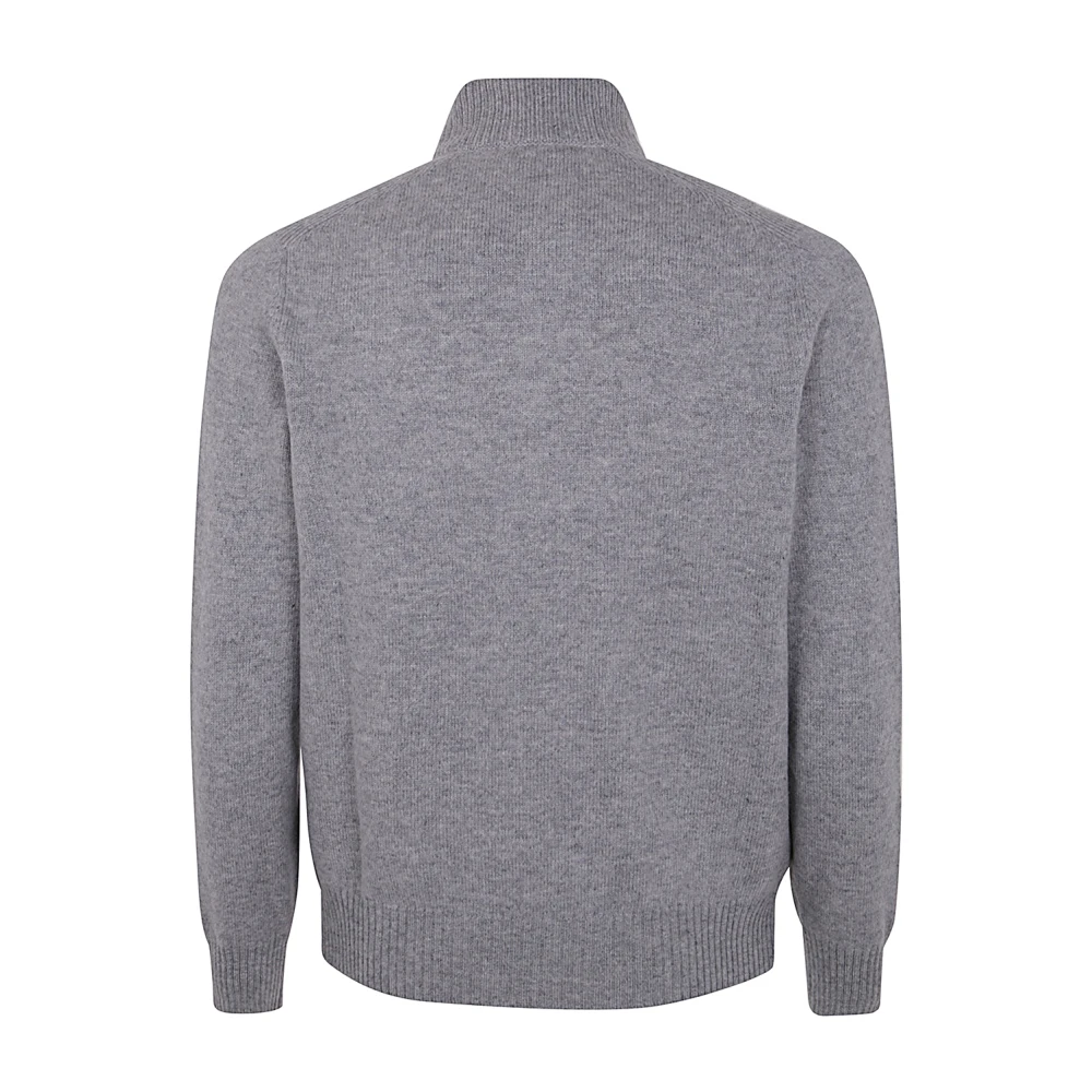 Barba Napoli Parel Gebreide Polo Shirt Gray Heren