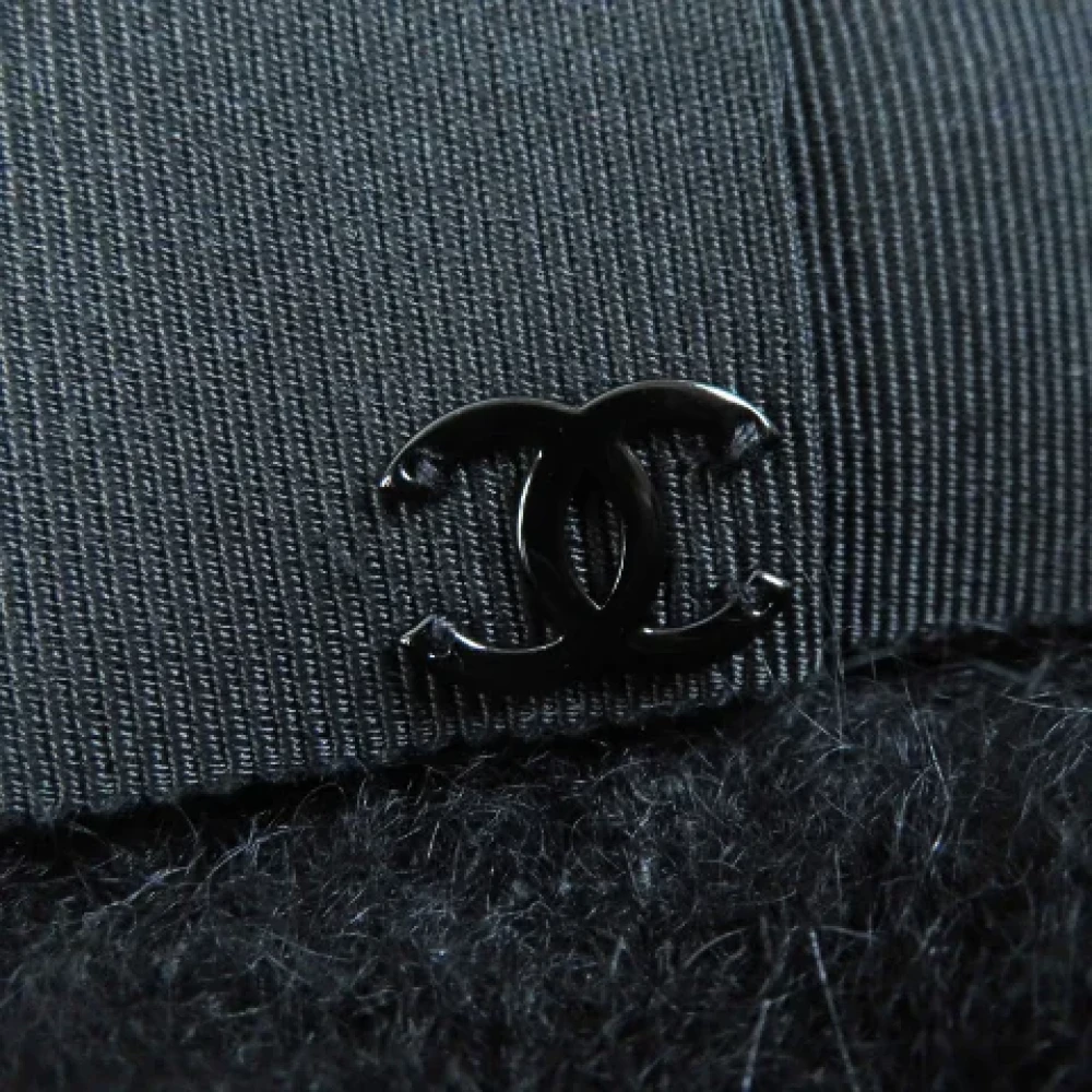Chanel Vintage Pre-owned Fabric hats Black Dames