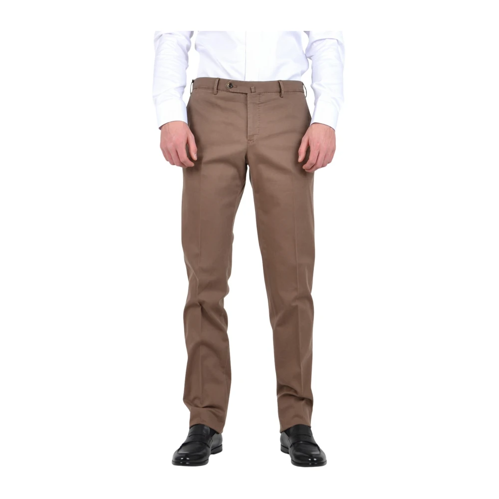 Pt01 Men's Brown Slim-Fit Trousers, W38, Slim Fit Chinos Trousers