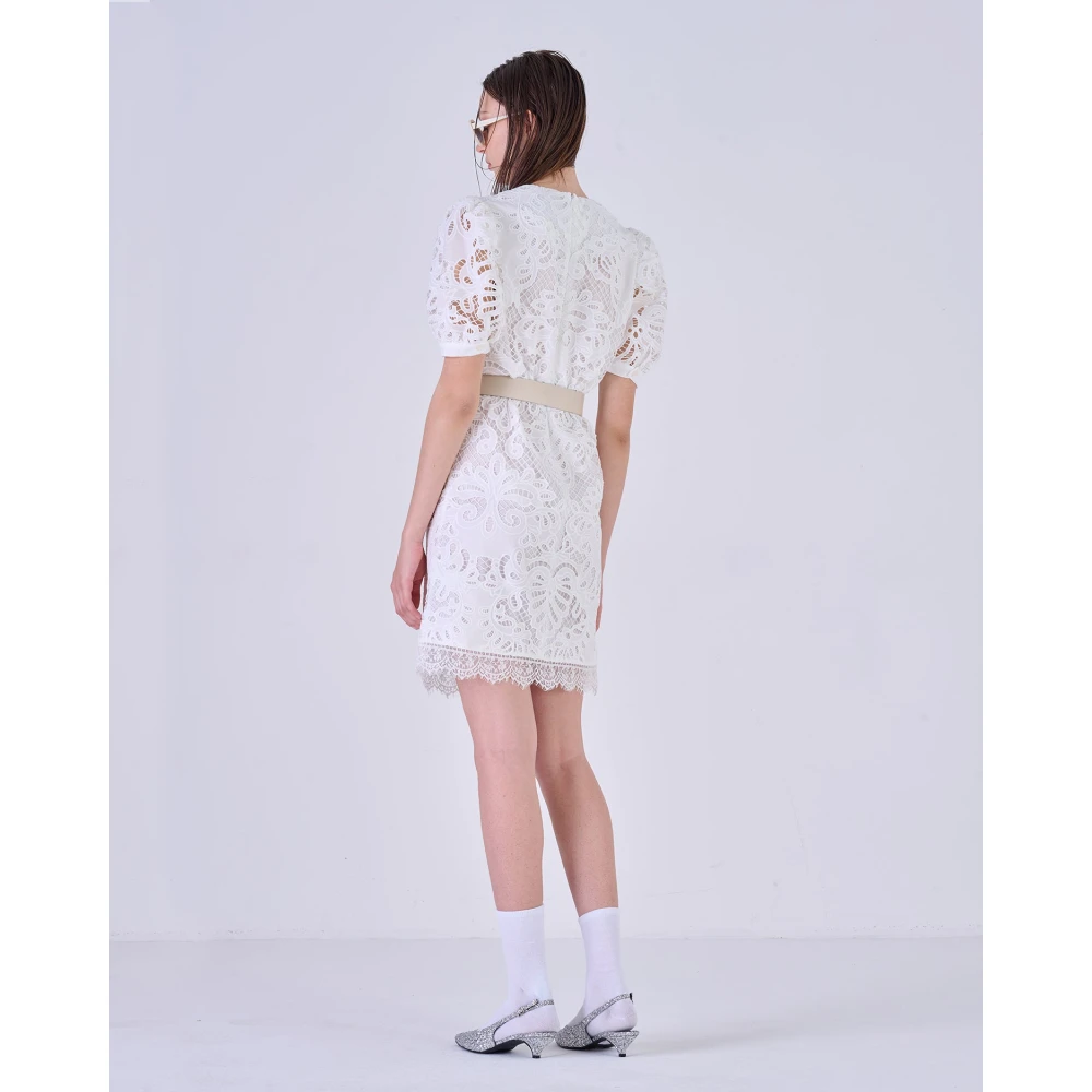 Silvian Heach Korte jurk met geperforeerd borduurwerk White Dames