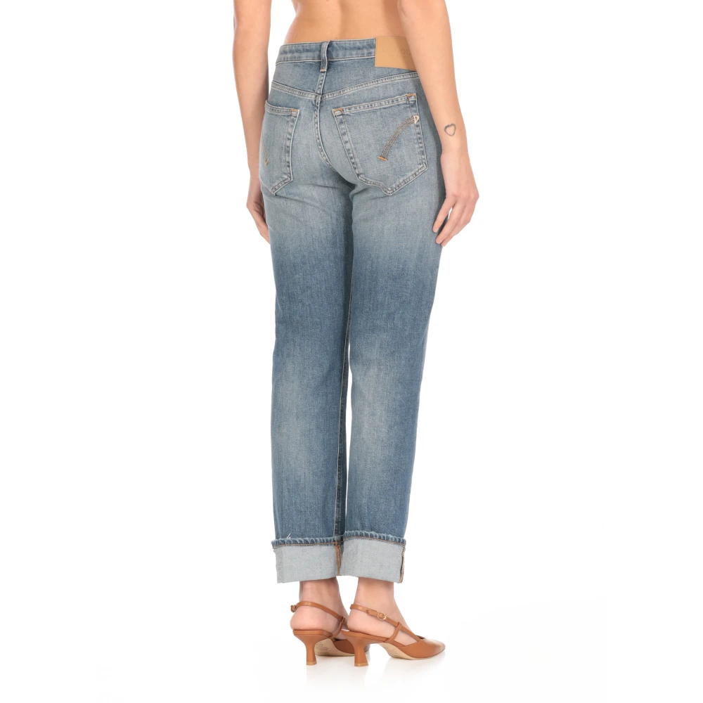 Dondup Blauwe Katoenen Jeans met Riemlussen Blue Dames