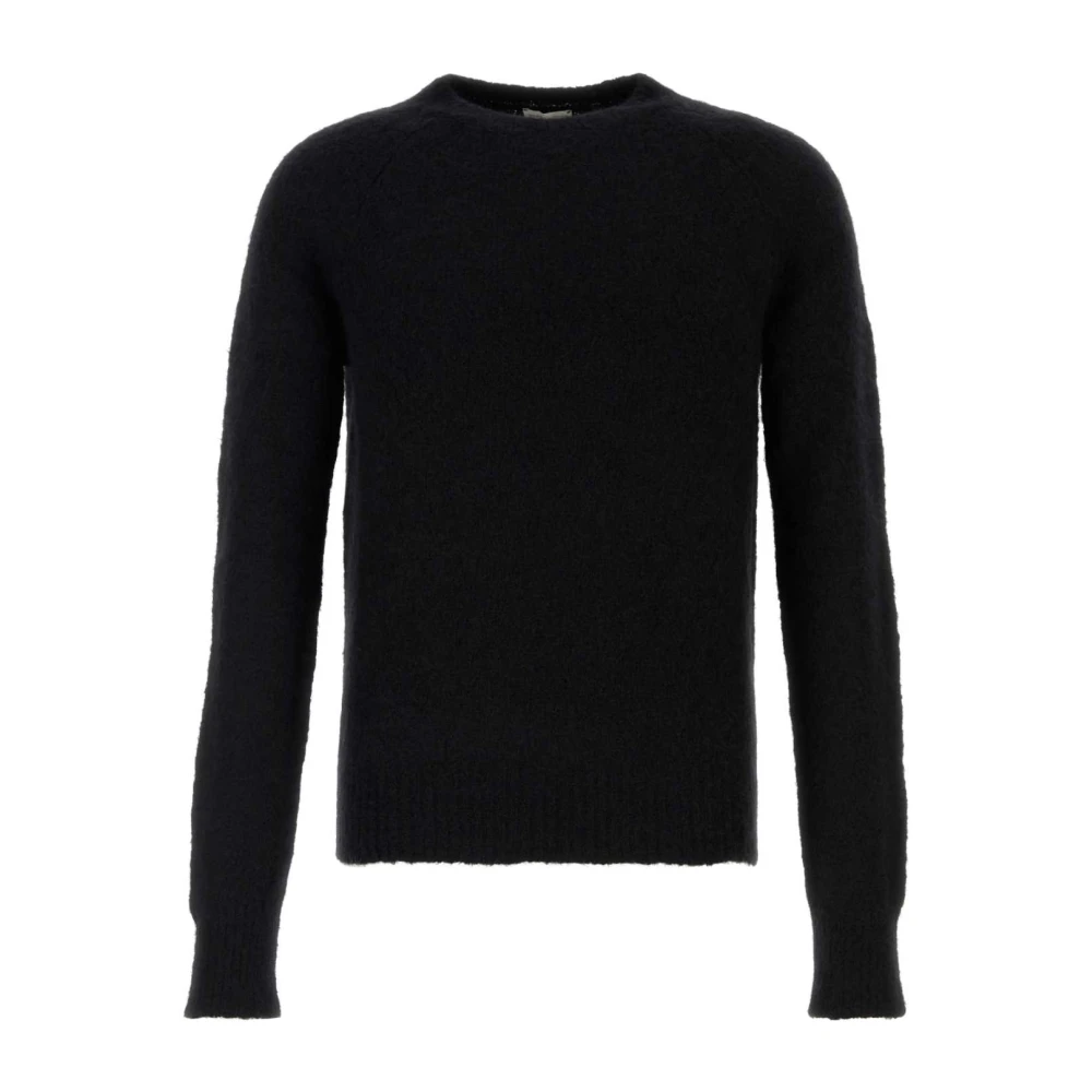 Dries Van Noten Zwarte alpaca blend trui Black Heren
