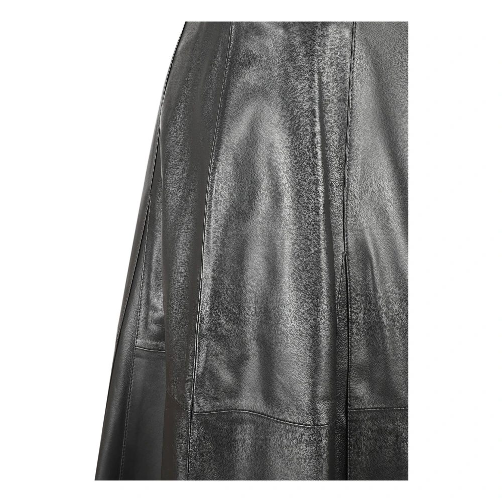 Arma Leren Zwarte Rok Black Dames