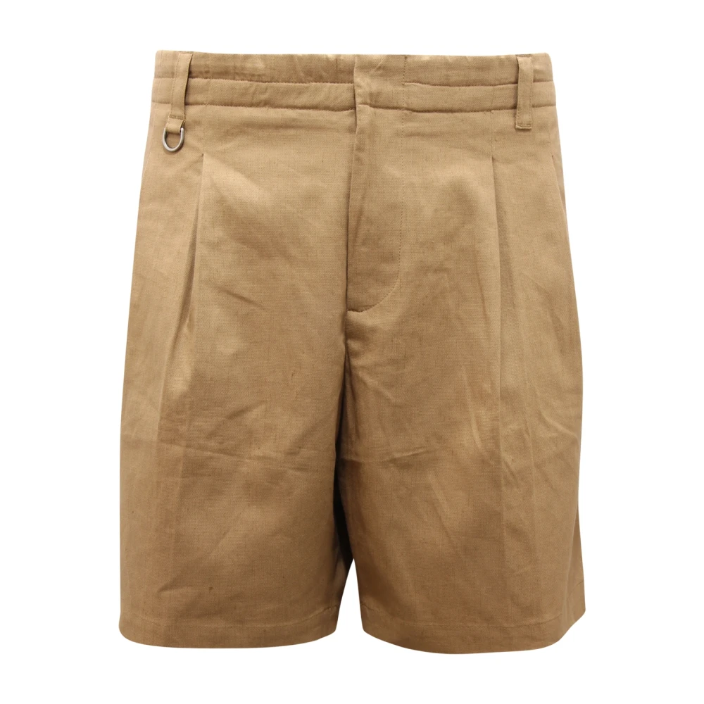 Paolo Pecora Men's Beige Bermuda Linen/Cotton Shorts