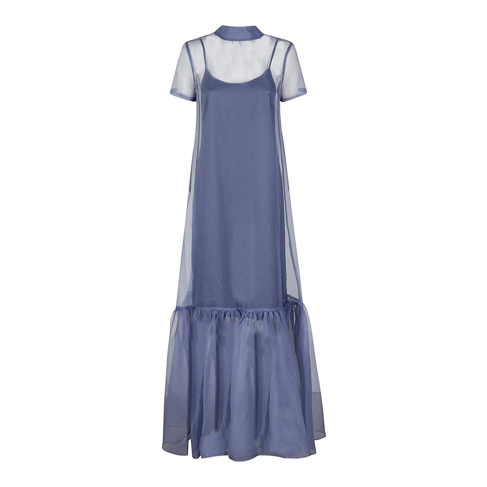 Staud Elegant Calluna Floral Dress Blue Dames