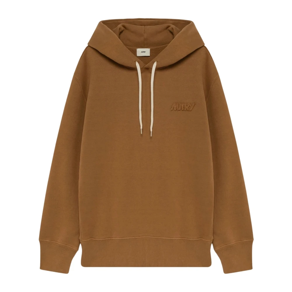 Autry Brown Hoodies, Female, Xs, Hazelnut Fleece Cotton Hoodie