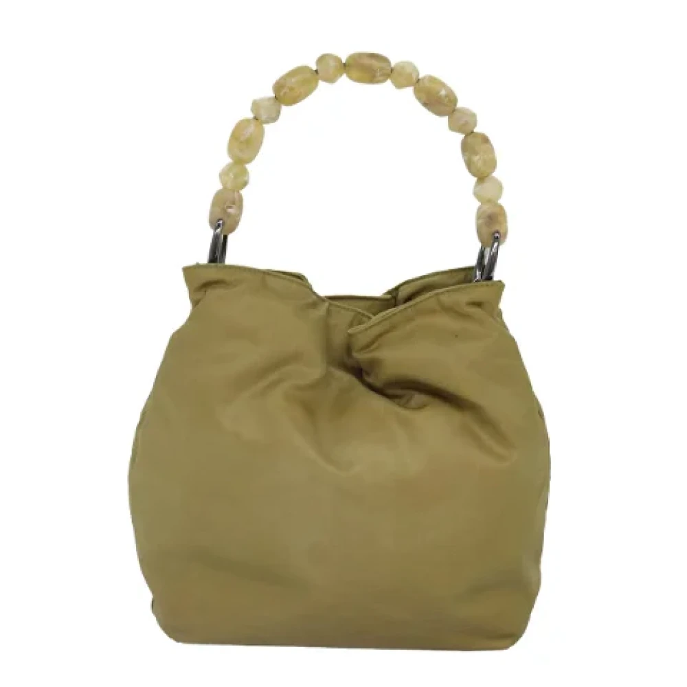 Dior Vintage Pre-owned Nylon handbags Beige Dames