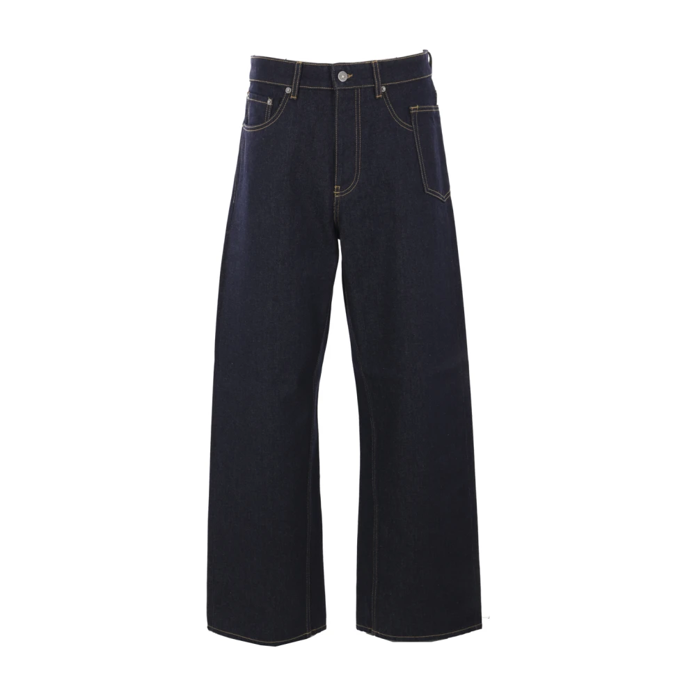 Golden Goose Wide Leg Denim Jeans Blue Heren