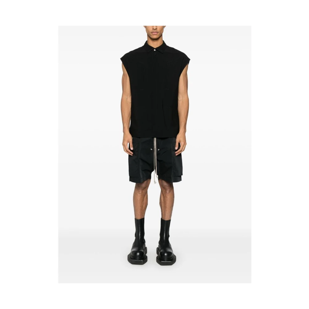 Rick Owens Mouwloos Gilet met Sluiting aan de Voorkant Black Heren