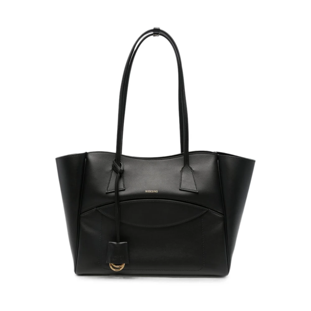 Hidesins Black Leather Shopper Bag - Female - Shopping Bags - One Size - Bags