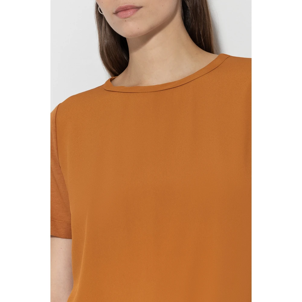 LUISA CERANO Zijde Mix T-shirt Kurkuma Orange Dames