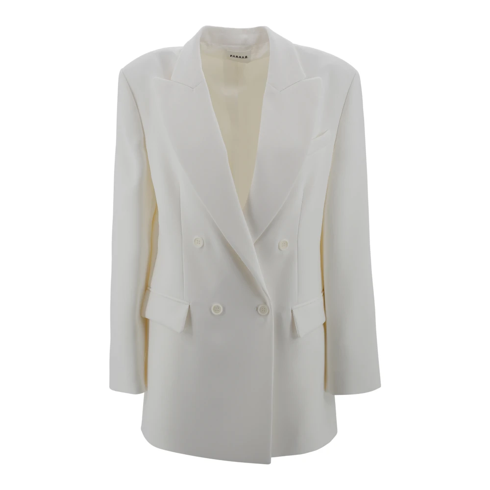 P.a.r.o.s.h. Klassieke roomjasje met revers Beige Dames