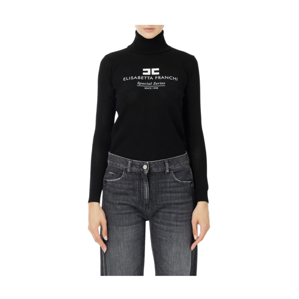 Elisabetta Franchi Stijlvolle Gebreide Top Black Dames
