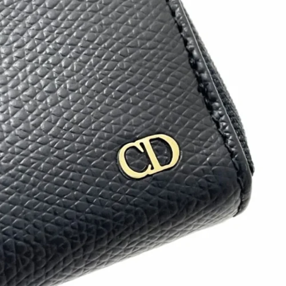 Dior Vintage Pre-owned Leather wallets Black Dames