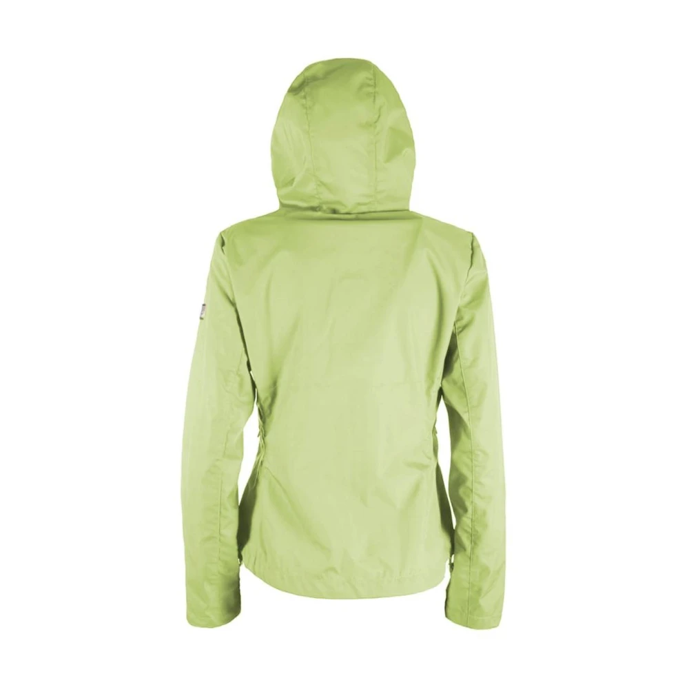 YES ZEE Technische Stof Hoodie met Rits Green Dames