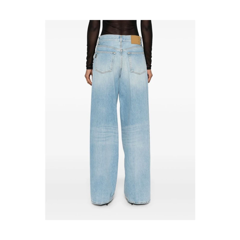 Haikure Aqua Blue Button Fly Jeans Blue Dames