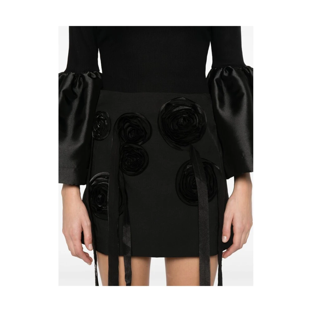 BAUM UND PFERDGARTEN Zwarte Rok met Bloemenapplicatie Black Dames