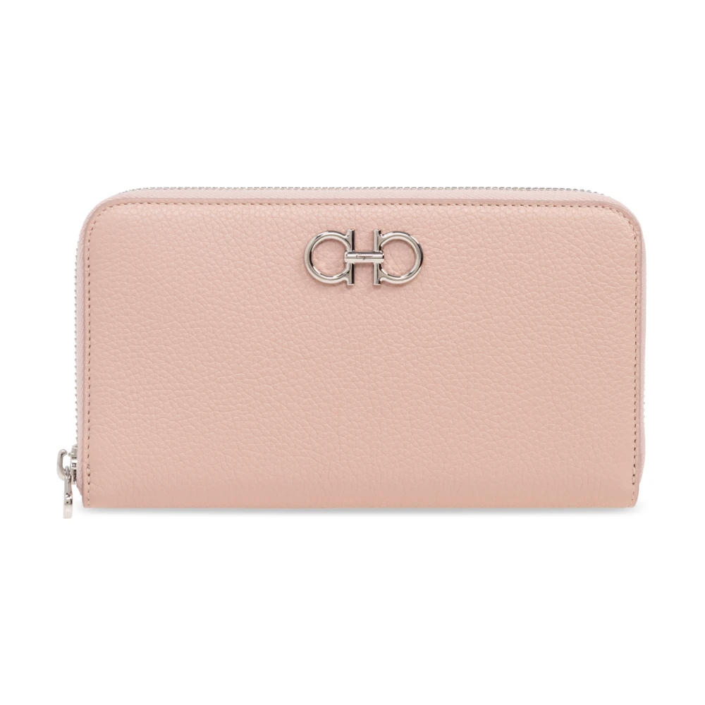 Salvatore Ferragamo Leren portemonnee Pink Dames