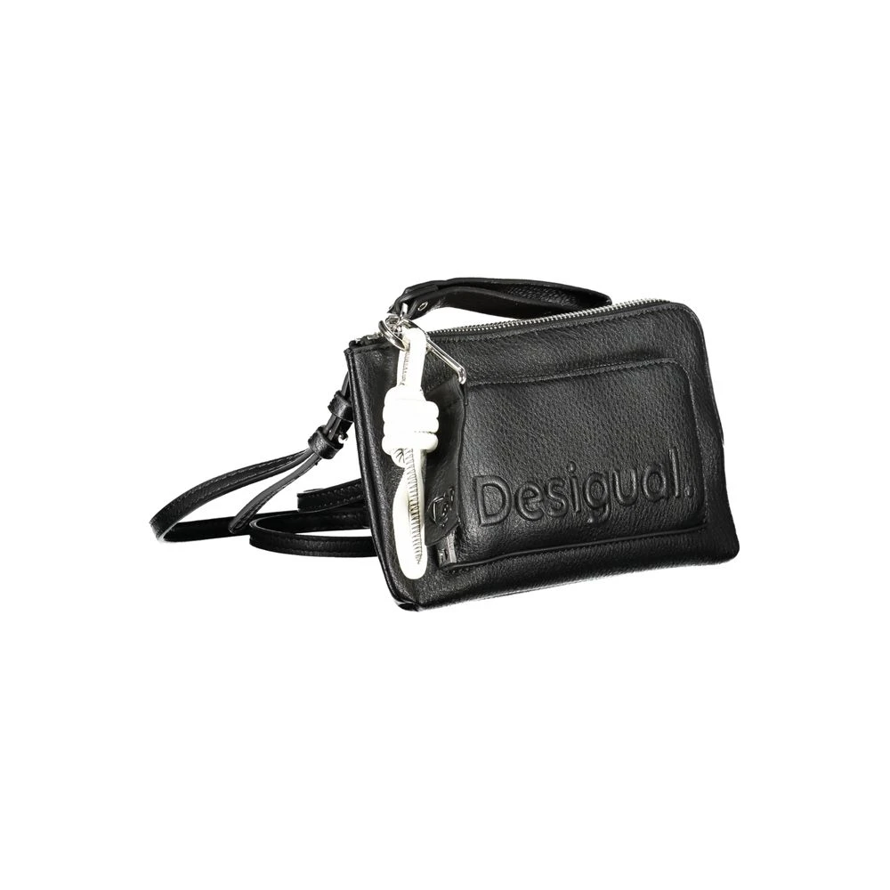 Desigual Zwarte Schoudertas met Contrasterende Details Black Dames