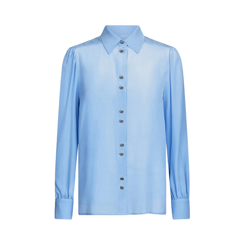 Liu Jo Elegante Turquoise Overhemd met Klassieke Kraag Blue Dames