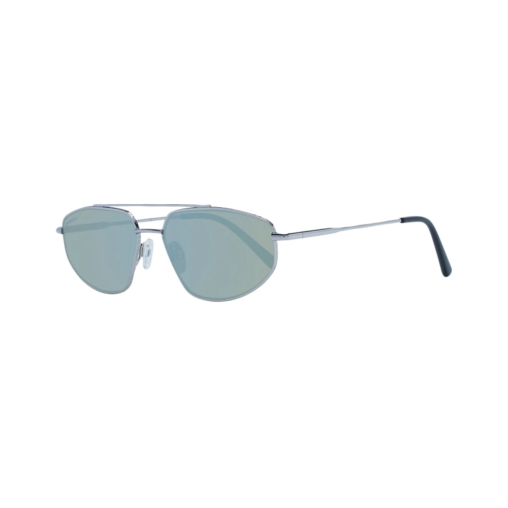 Serengeti Men's Silver Aviator Sunglasses With Photochromatic & Mirrored Lenses