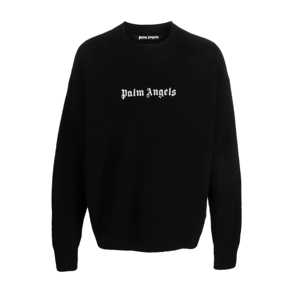 Palm Angels Zwarte Sweater met Contrasterend Logo Black Heren