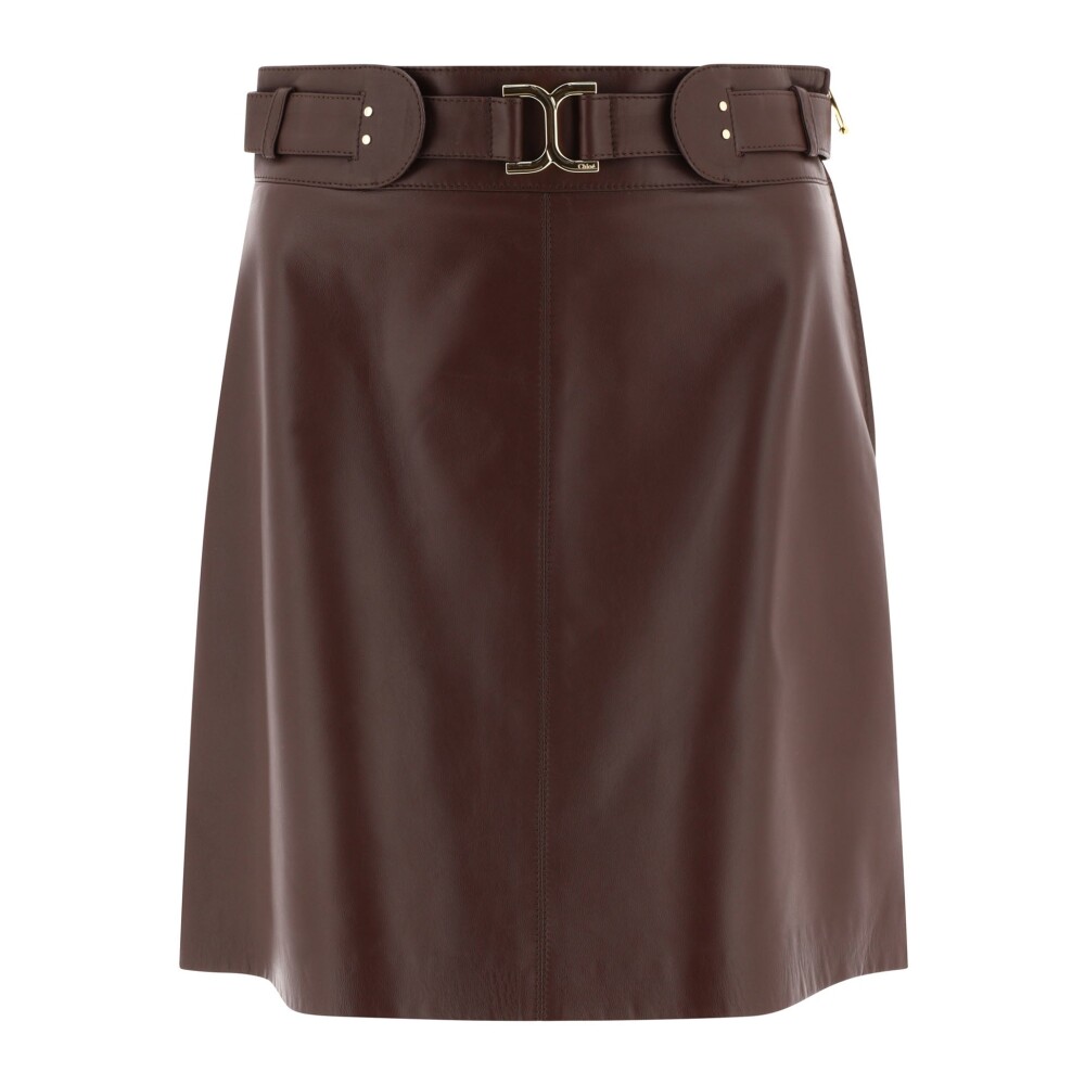 Bruin discount leren rok