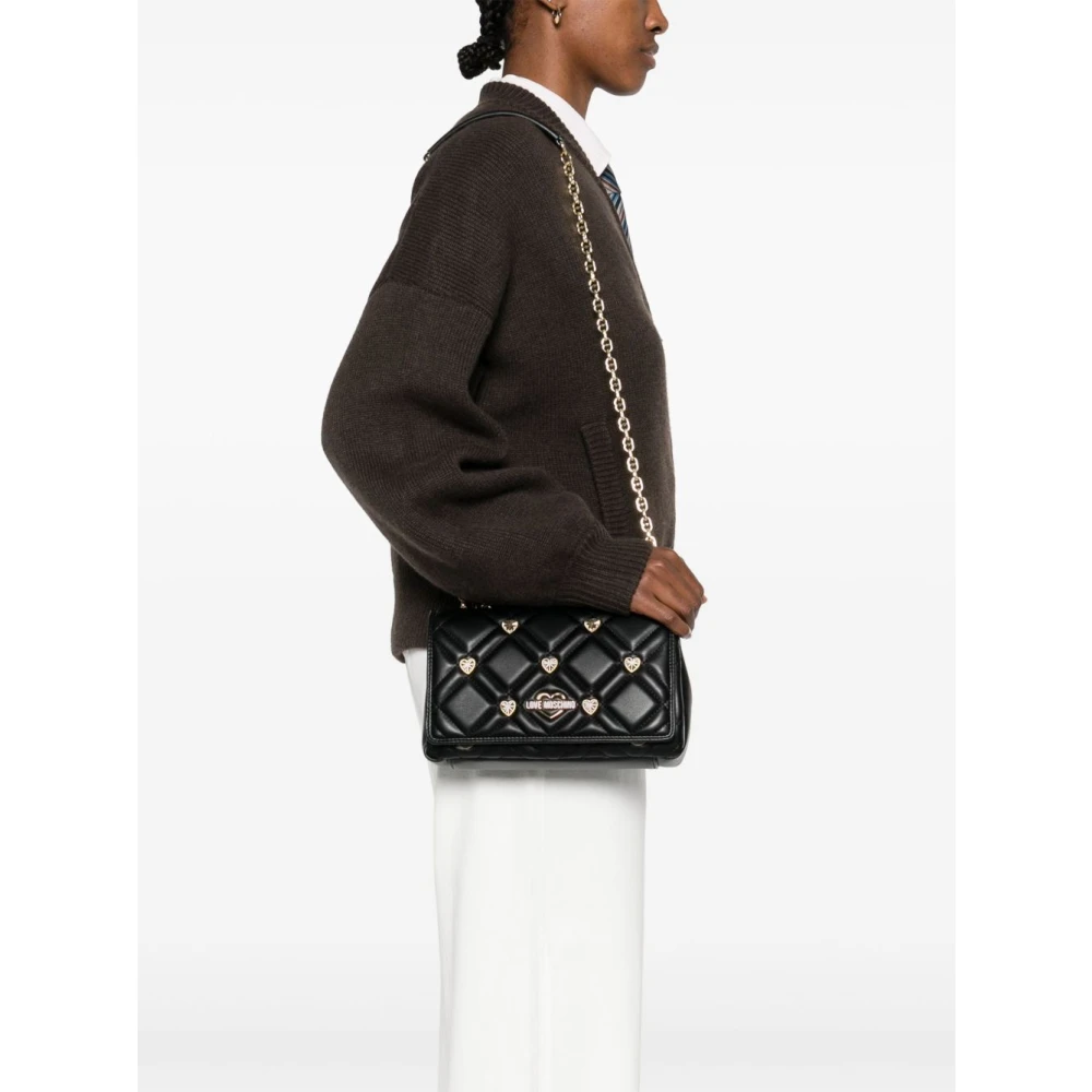 Love Moschino Zwarte Schoudertas Stijlvol en veelzijdig Black Dames