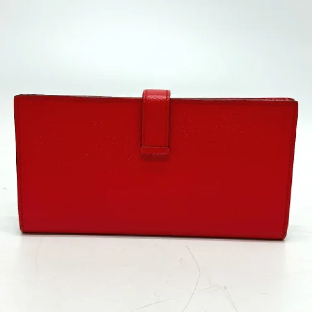 Hermès Vintage Pre-owned Leather wallets Red Dames