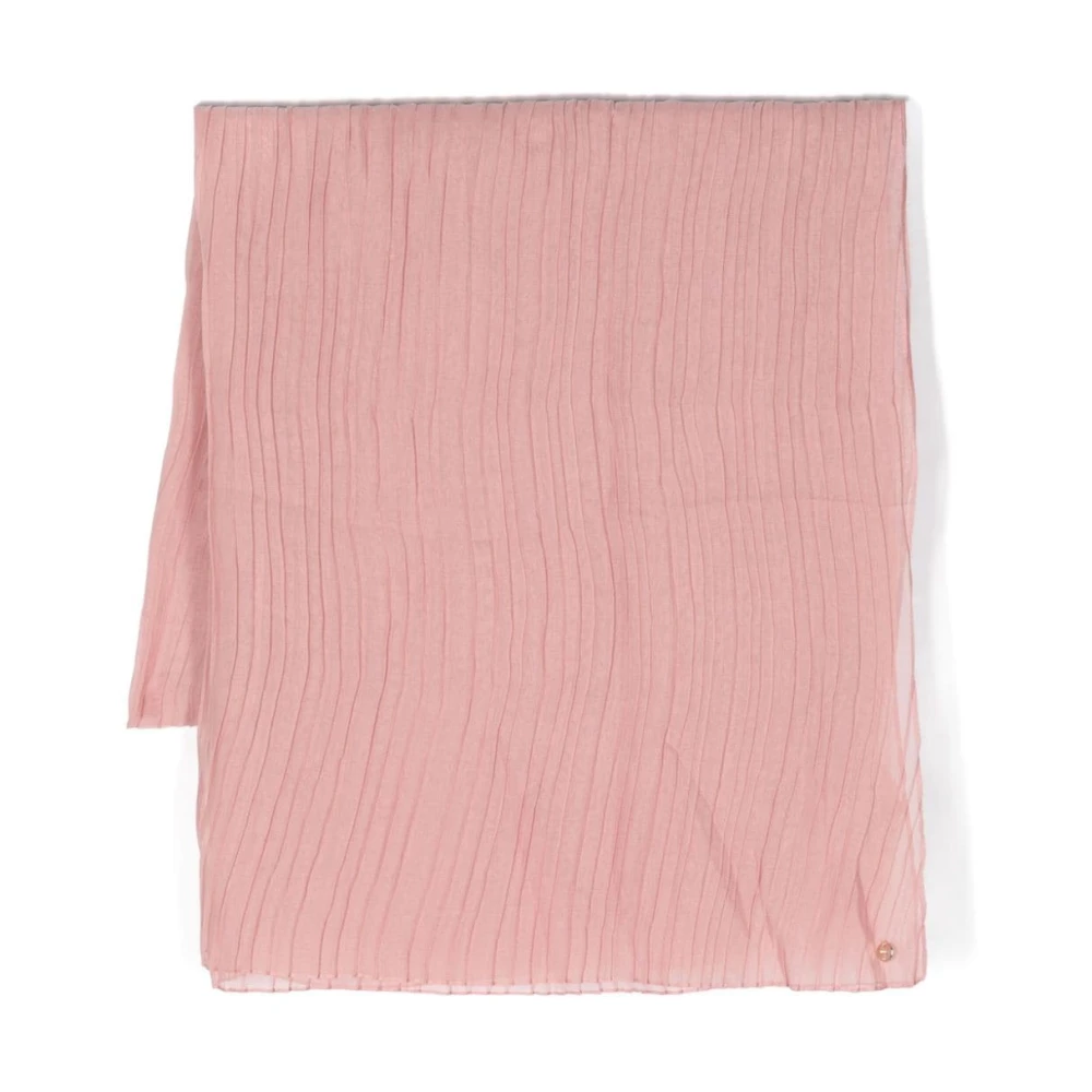 Liu Jo Roze Chiffon Geplooide Sjaal Pink Dames