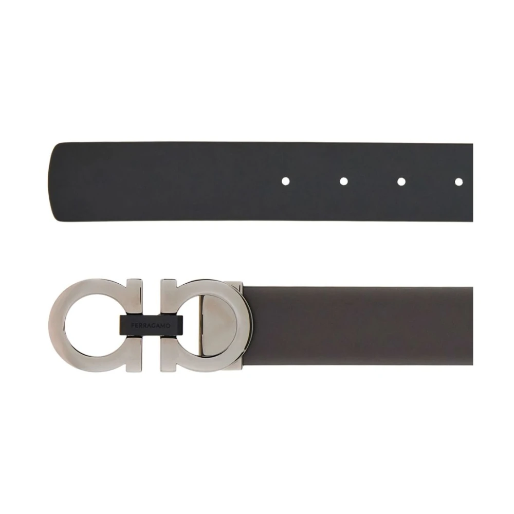 Salvatore Ferragamo Omkeerbare leren riem met Gancini gesp Brown Heren