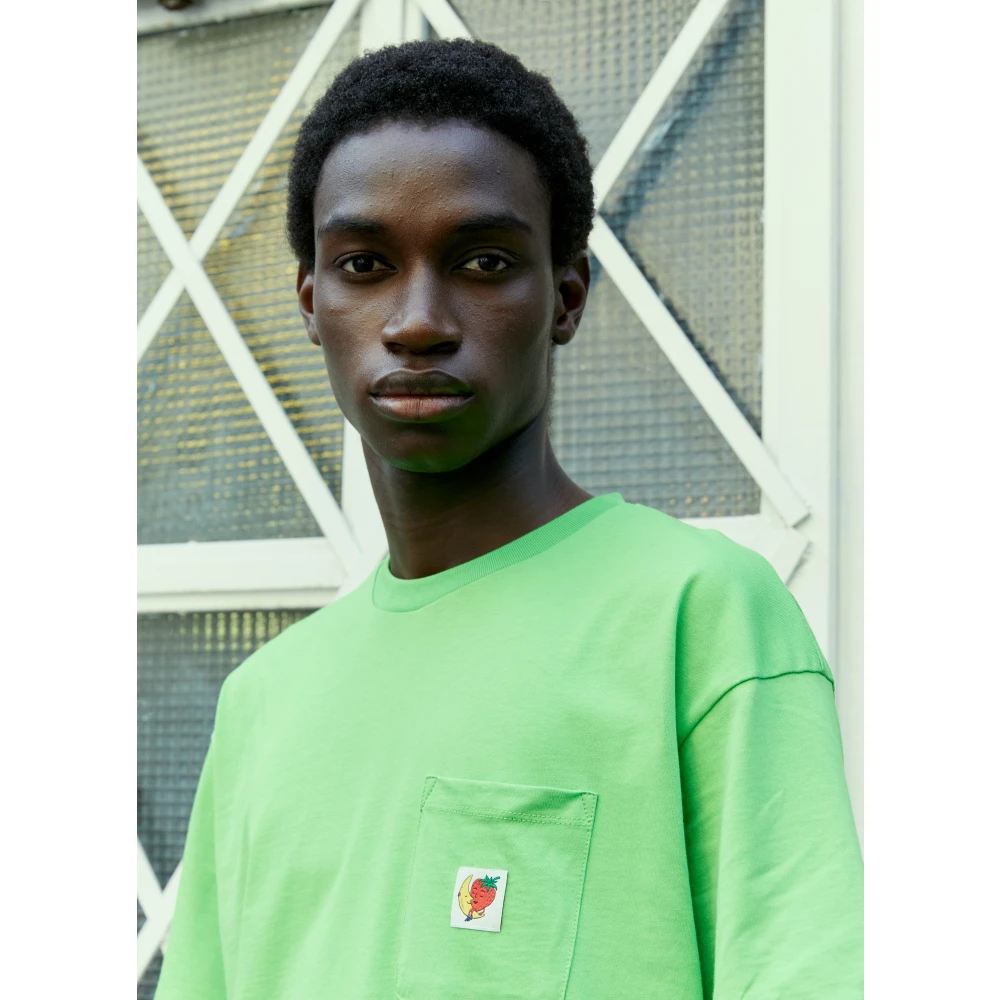 SKY High Farm Katoenen Logo Patch Crewneck T-Shirt Green Heren