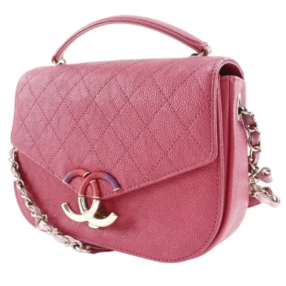 Chanel Vintage Pre-owned Leather handbags Pink Dames
