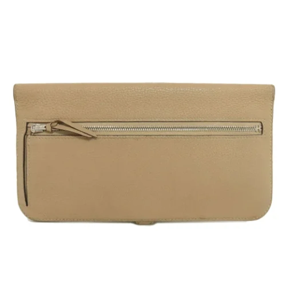 Hermès Vintage Pre-owned Leather wallets Beige Dames