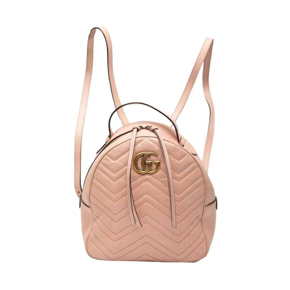 Gucci Vintage Women's Pink Pre-Owned Leather Backpack