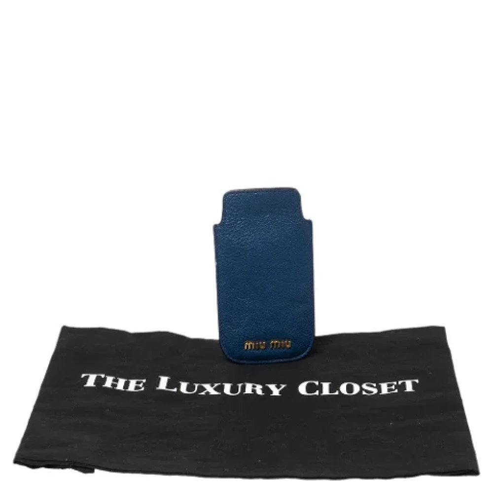 Miu Pre-owned Leather home-office Blue Dames