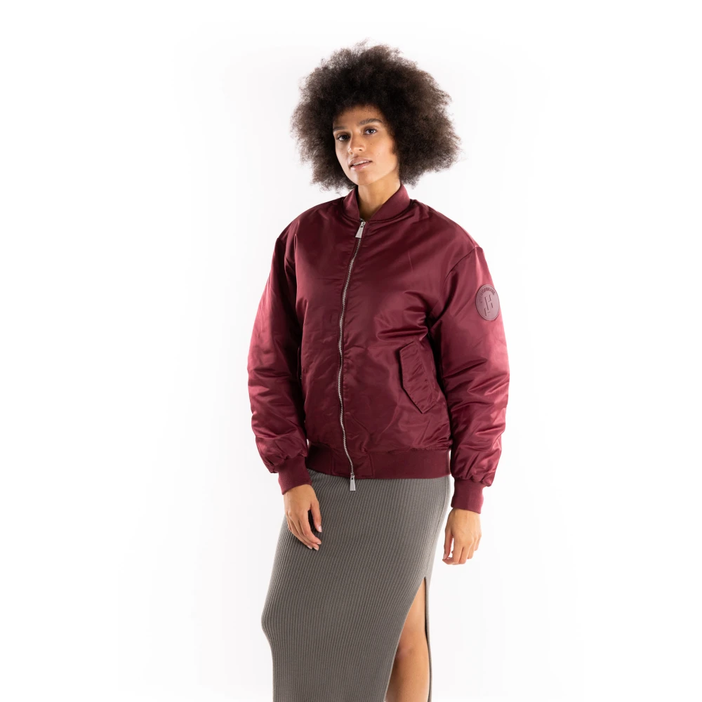 Hinnominate Vrouw Rood Jassen Dames, S, Nylon, Technische Nylon Bomberjack