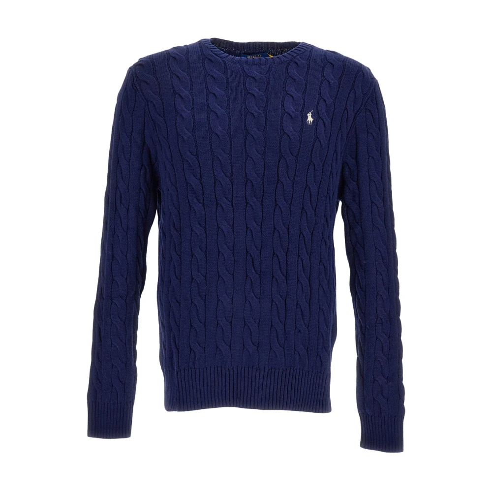 Polo Ralph Lauren Men's Blue Round-Neck Knitwear, L, Round-Neck Pullover