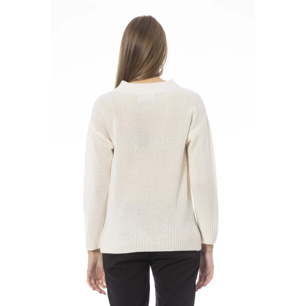 Baldinini Vulcano Neck Long Sleeve Sweater Beige Dames