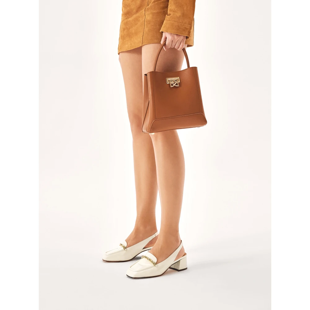 Kazar Bruine minimalistische leren handtas Brown Dames