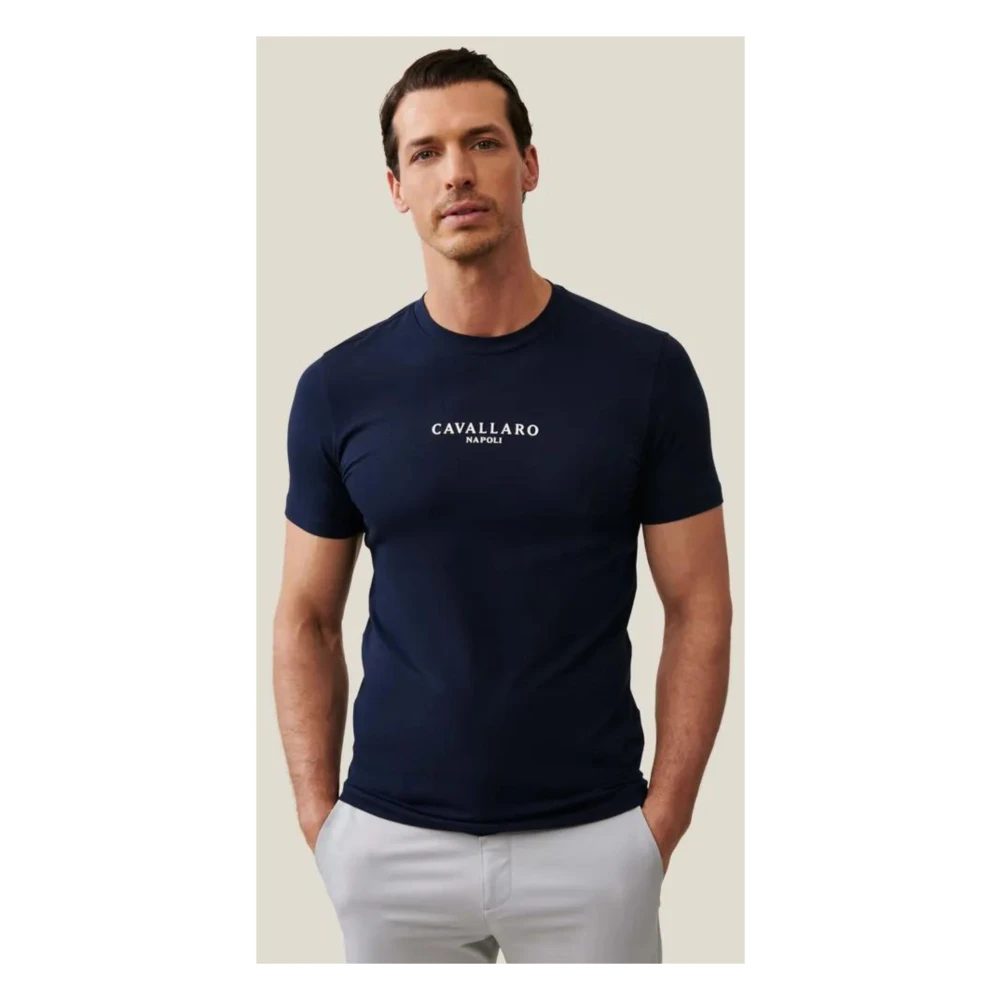 Cavallaro Beradino Donkerblauw T-shirts Blue Heren