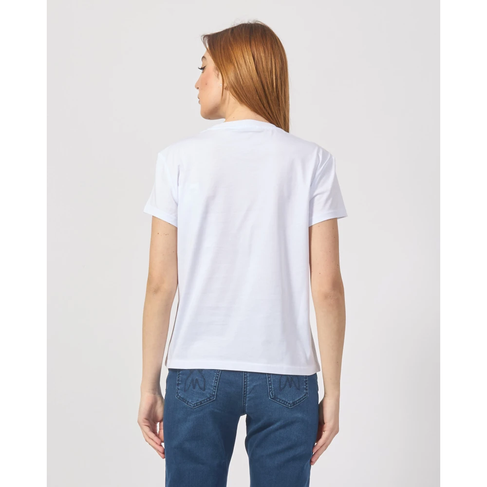 PATRIZIA PEPE Witte Jersey Katoenen T-shirt White Dames