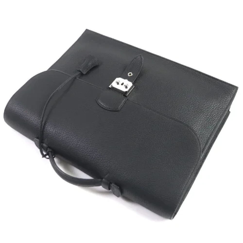 Hermès Vintage Pre-owned Leather briefcases Black Heren